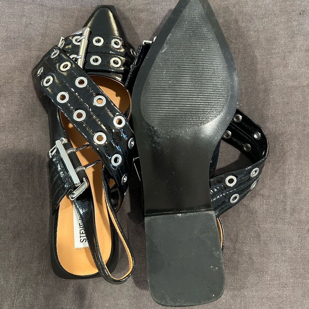 Steve Madden Black Grommet Heels - Picture 2 of 3